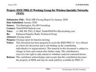 IEEE P802.15 TG4z EIR Closing Report January 2020