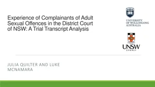 Analysis of Complainants' Experience in Adult Sexual Offences Trials
