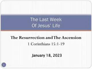 The Last Week of Jesus: Evidence of Resurrection and Ascension