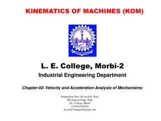 Velocity and Acceleration Analysis of Mechanisms