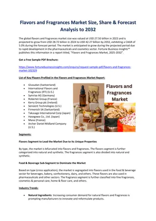 Flavors and Fragrances Market
