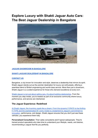 Explore Luxury with Shakti Jaguar Auto Cars_ The Best Jaguar Dealership in Bangalore