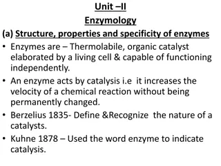 Enzyme Structure, Properties, and Specificity Overview