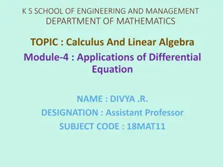 Applications of Differential Equations in Mathematics