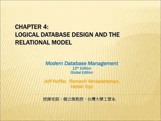 Logical Database Design and Relational Model Overview