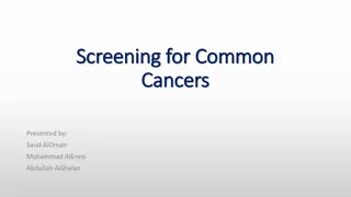 Screening and Surveillance for Common Cancers: Important Risk Factors & Methods