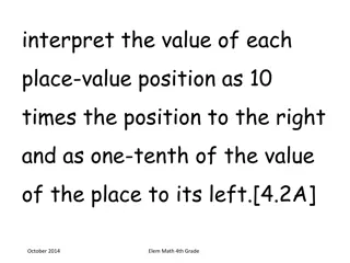 Place Value Interpretation and Comparison in Elementary Math