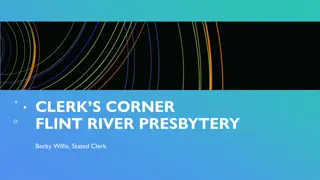 Presbyterian Church Clerk's Corner and Session Responsibilities
