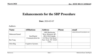 Enhancements for IEEE 802.11 SBP Procedure in March 2024