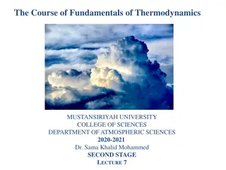 Fundamentals of Thermodynamics Lecture Overview at Mustansiriyah University