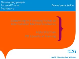 Addressing Training Needs of International Medical Graduates: Strategies & Challenges