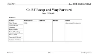 IEEE 802.11-24/0880r0 Coordinated Beamforming Recap and Objectives
