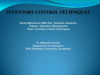 Inventory Control Techniques in Operations Management