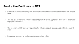Productive End Uses Toolkit for RE2 Project Assessment