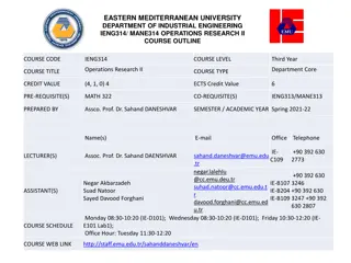 Operations Research II Course Outline at Eastern Mediterranean University