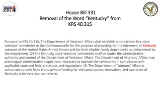 Veterans Cemeteries Administration in Kentucky: Impact of Removing the Word Kentucky from KRS 40.315