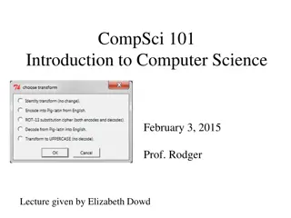 Computer Science Lecture Highlights and Examples on Lists and Decision Making