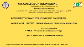 Significance of Traditional Knowledge in Modern Society