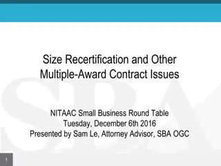 Size Recertification and Multiple-Award Contract Issues