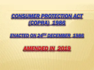 Consumer Protection Act 1986 & 2019: Regulations and Guidelines