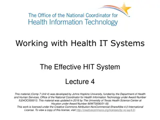 Understanding Effective HIT Systems in Health IT - Characteristics and Benefits