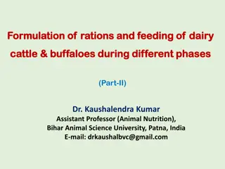 Formulation of Rations and Feeding Practices for Dairy Cattle & Buffaloes