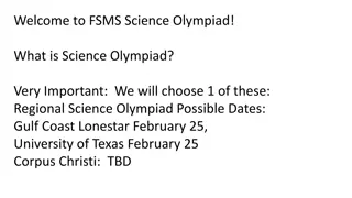 FSMS Science Olympiad: Events, Dates, and Team Formation