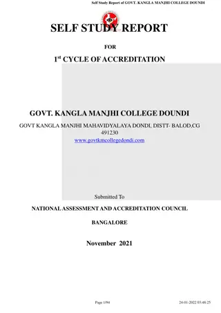 Higher Education Excellence: Self Study Report of Govt. Kangla Manjhi College