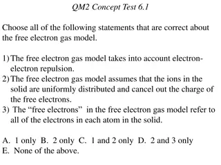 Quantum Mechanics Concepts Tests 6-1 to 6-6