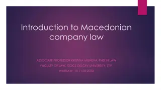 Introduction to Macedonian Company Law - Development & Unification