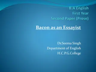 Sir Francis Bacon: The Great English Essayist