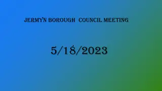 Jermyn Borough Council Meeting Agenda and Treasurer's Report May 2023