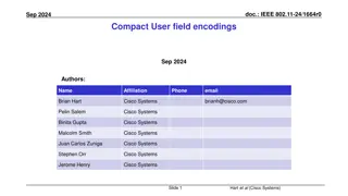 Efficient User Field Encoding in IEEE 802.11-24/1664r0 Sep. 2024
