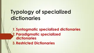 Specialized Dictionaries Typology and Relations