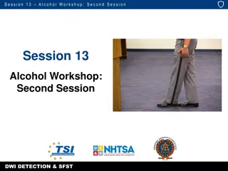 Alcohol Workshop SFST & DWI Detection Session 13 Learning Objectives