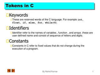 Understanding Tokens, Identifiers, Constants, and Data Types in C