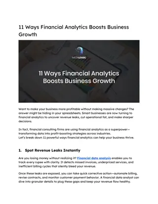 11 Ways Financial Analytics Boosts Business Growth