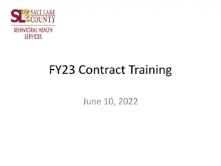 Contract Training and Services Overview for FY23