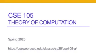 Theory of Computation Spring 2025 Learning Goals and Turing Machine Descriptions