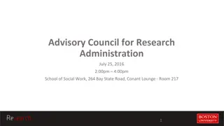 Advisory Council for Research Administration Meeting Highlights