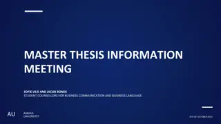 Master Thesis Information Meeting and Process Details