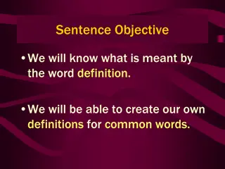 Understand Definitions, Guess Words, and Text Objectives