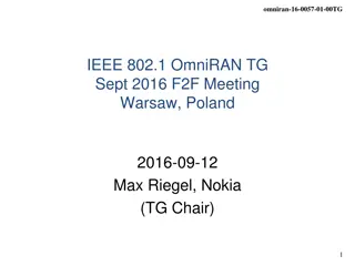 IEEE 802.1 OmniRAN TG Meeting - Warsaw 2016
