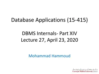 DBMS Internals: Recovery Management and The Log System
