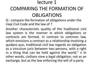 Comparing Formation of Obligations: Iraqi Civil Code vs. Traditional Civil Law