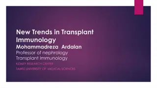 Emerging Trends in Transplant Immunology and Tolerance Strategies
