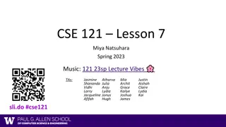 Spring 2023 CSE 121 Lesson 7 Highlights & Programming Assignments
