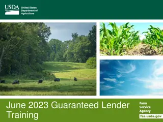 Guaranteed Lender Training June 2023 - USDA Loan Programs and Requirements