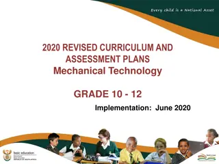 2020 Revised Curriculum and Assessment Plans for Mechanical Technology Grade 10-12
