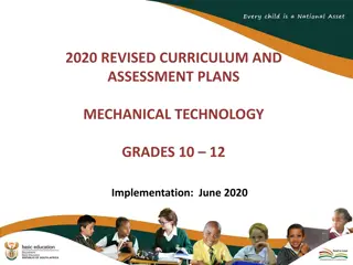 2020 Revised Curriculum and Assessment Plans for Mechanical Technology Grades 10-12